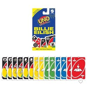8 packs Mattel Games UNO Billie Eilish Add-On Pack Card Game Expansion 16 Cards